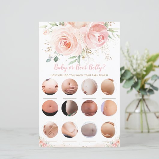 赤面ピンクフローラベビーまたはビールベリーシャワーゲーム (スタンド正面)