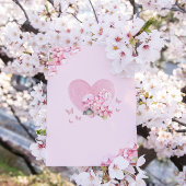 赤面ピンクフローラベビーイン開花ガールベビーシャワー 招待状