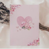 赤面ピンクフローラベビーイン開花ガールベビーシャワー 招待状