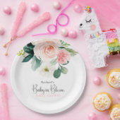 赤面ピンクフローラベビーイン開花ベビーシャワー ペーパープレート (パーティー)
