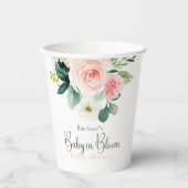 赤面ピンクフローラベビーイン開花ベビーシャワー 紙コップ (正面)