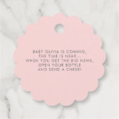 赤面ピンクフローラベビーシャワーありがとう フェイバータグ (裏面)
