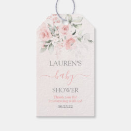 赤面ピンクフローラベビーシャワーガールギフトラベル ギフトタグ