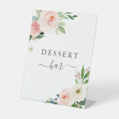 赤面ピンクフローラベビーシャワーデザートバー 台座サイン (正面)