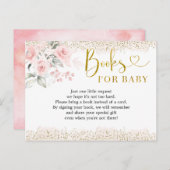 赤面ピンクフローラベビーシャワーブックベビー インビテーションポストカード (正面/裏面)