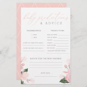 赤面ピンクフローラベビーシャワー予測とアドバイス (正面/裏面)