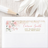 赤面ピンクフローラベビーシャワー住所 シール (インサイチュ)