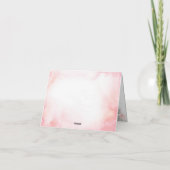 赤面ピンクフローラベビーシャワー折り畳み サンキューカード (裏面)