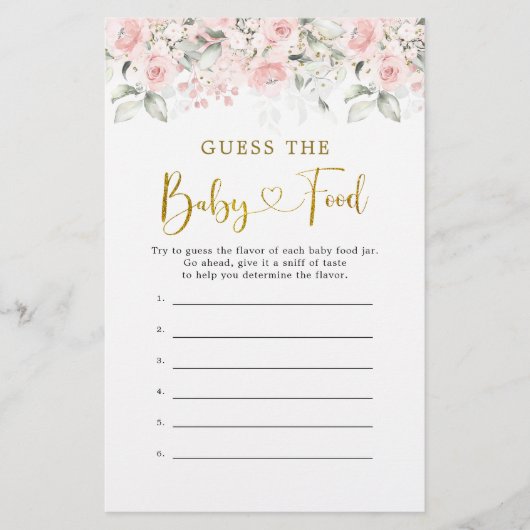 赤面ピンクフローラベビーシャワー推測ベビー食品 (正面)