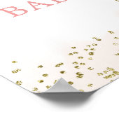 赤面ピンクフローラベビーシャワー歓迎サイン ポスター (角)