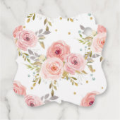 赤面ピンクフローラベビーシャワー誕生日ありがとう フェイバータグ (裏面)