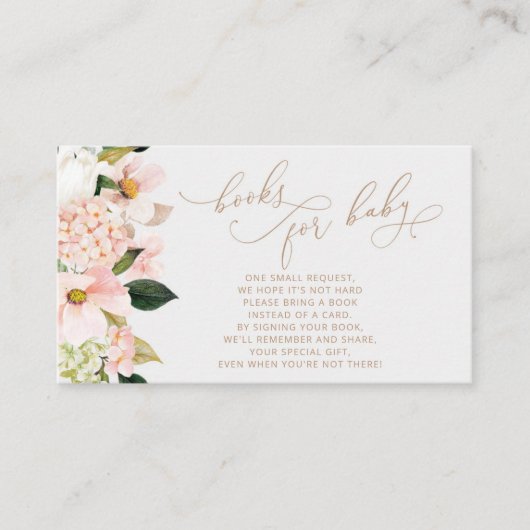 赤面ピンクフローラベビーチケット用ワイルドフラワーブック エンクロージャーカード (正面)