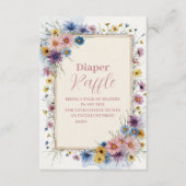赤面ピンクフローラベビー開花おむつラッフル エンクロージャーカード (正面)