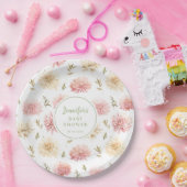 赤面ピンクフローラベビー開花シャワー紙プレート ペーパープレート (パーティー)