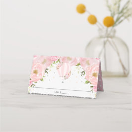 赤面ピンクフローラホットエアバルーンゲスト名 プレイスカード