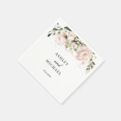 赤面ピンクフローラボホナプキンスモダントレンディー スタンダードカクテルナプキン (角)