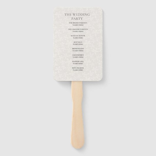 赤面ピンクフローラボー結婚ホ式プログラム ハンドファン (裏面)