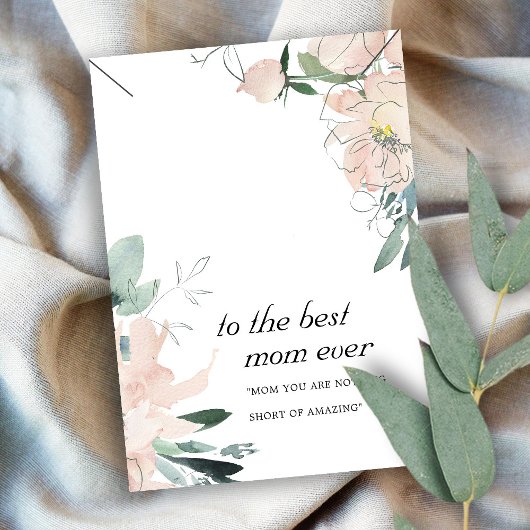 赤面ピンクフローラママギフトネックレスディスプレイカード プレイスカード