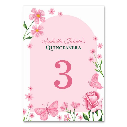 赤面ピンクフローラミクリンスアニョスキンセアニラ テーブルナンバー (正面)