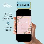 赤面ピンクフローラミモザバーシャワーサイン ポスター