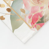 赤面ピンクフローラモノグラムベビーガールブランケット フリースブランケット (角)