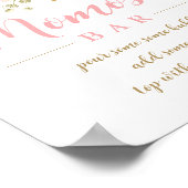 赤面ピンクフローラモモクサバー標識 ポスター (角)