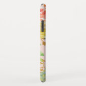 赤面ピンクフローラユーカリグリッターモノグラム Case-Mate iPhoneケース (裏面/右)