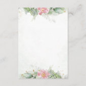 赤面ピンクフローラユーカリグリネリー金ゴールド結婚ズ エンクロージャーカード (裏面)