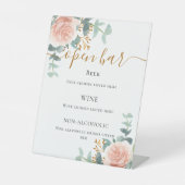 赤面ピンクフローラユーカリバーメニュー 台座サイン (正面)