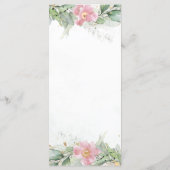 赤面ピンクフローラユーカリプタスグリーンリ結婚ー金ゴールドズ メニュー (裏面)