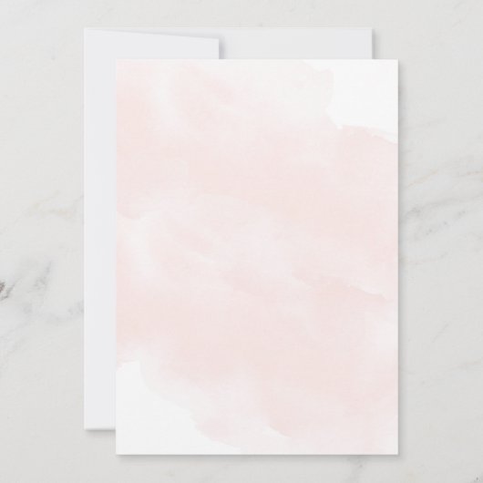 赤面ピンクフローラユーカリプトゥスガールベビーシャワー 招待状 (裏面)