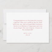 赤面ピンクフローラユーカリプトゥスハッピーウェディングデー カード (裏面)