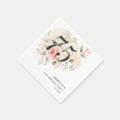 赤面ピンクフローラユーカリ75thバースデーパーティー スタンダードカクテルナプキン (角)