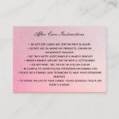 赤面ピンクフローララッシュアフターケアラッシュサロン 名刺 (裏面)