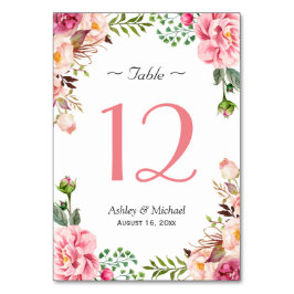 赤面ピンクフローララップ結婚のテーブル番号 テーブルナンバー