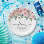 赤面ピンクフローララブイズイン開花ブライダルシャワー ペーパープレート (パーティー)