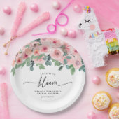赤面ピンクフローララブイズイン開花ブライダルシャワー ペーパープレート (パーティー)