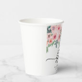 赤面ピンクフローララブイズイン開花ブライダルシャワー 紙コップ (右)