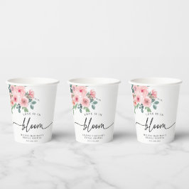 赤面ピンクフローララブイズイン開花ブライダルシャワー 紙コップ