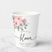 赤面ピンクフローララブイズイン開花ブライダルシャワー 紙コップ (正面)