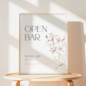 赤面ピンクフローララブイン開花オープンバーカクテル 台座サイン