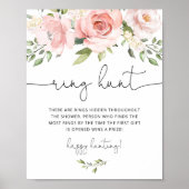 赤面ピンクフローラリング狩りブライダルシャワーゲーム ポスター (正面)