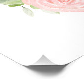 赤面ピンクフローラリースパーソナライズされたガールズプリント ポスター (コーナー)