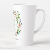 赤面ピンクフローラリース感謝していユー先生ギフト カフェラテマグ (右)