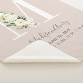 赤面ピンクフローラレターMベビースクリプト誕生統計 シェルパブランケット (3/4)