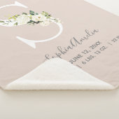 赤面ピンクフローラレターSベビースクリプト誕生統計 シェルパブランケット (3/4)