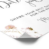 赤面ピンクフローラレモンデイトジャーブライダルシャワー ポスター (角)