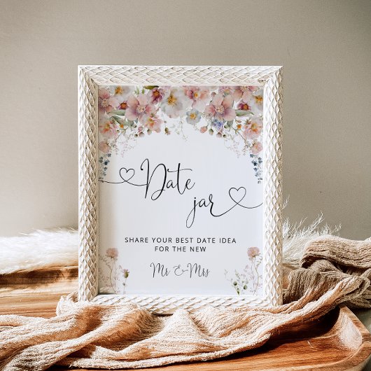 赤面ピンクフローラレモンデイトジャーブライダルシャワー ポスター