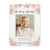 赤面ピンクフローラ写真葬儀記念 マグネット (縦)