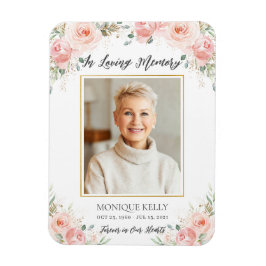 赤面ピンクフローラ写真葬儀記念 マグネット